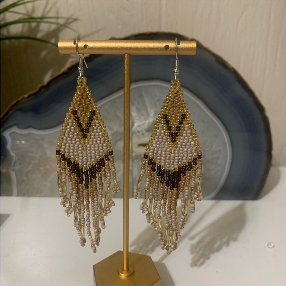 Elegant Beaded Fringe Earrings